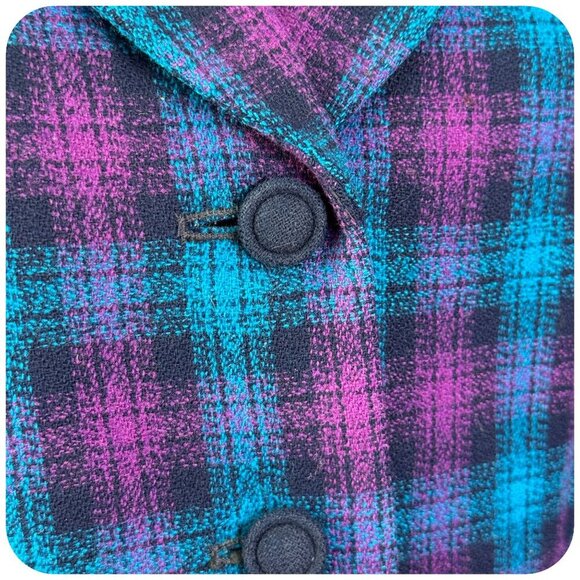 Pendleton Classic 100% Virgin Wool Vintage Blazer Jacket Tartan Plaid Women's 10 - Picture 5 of 9